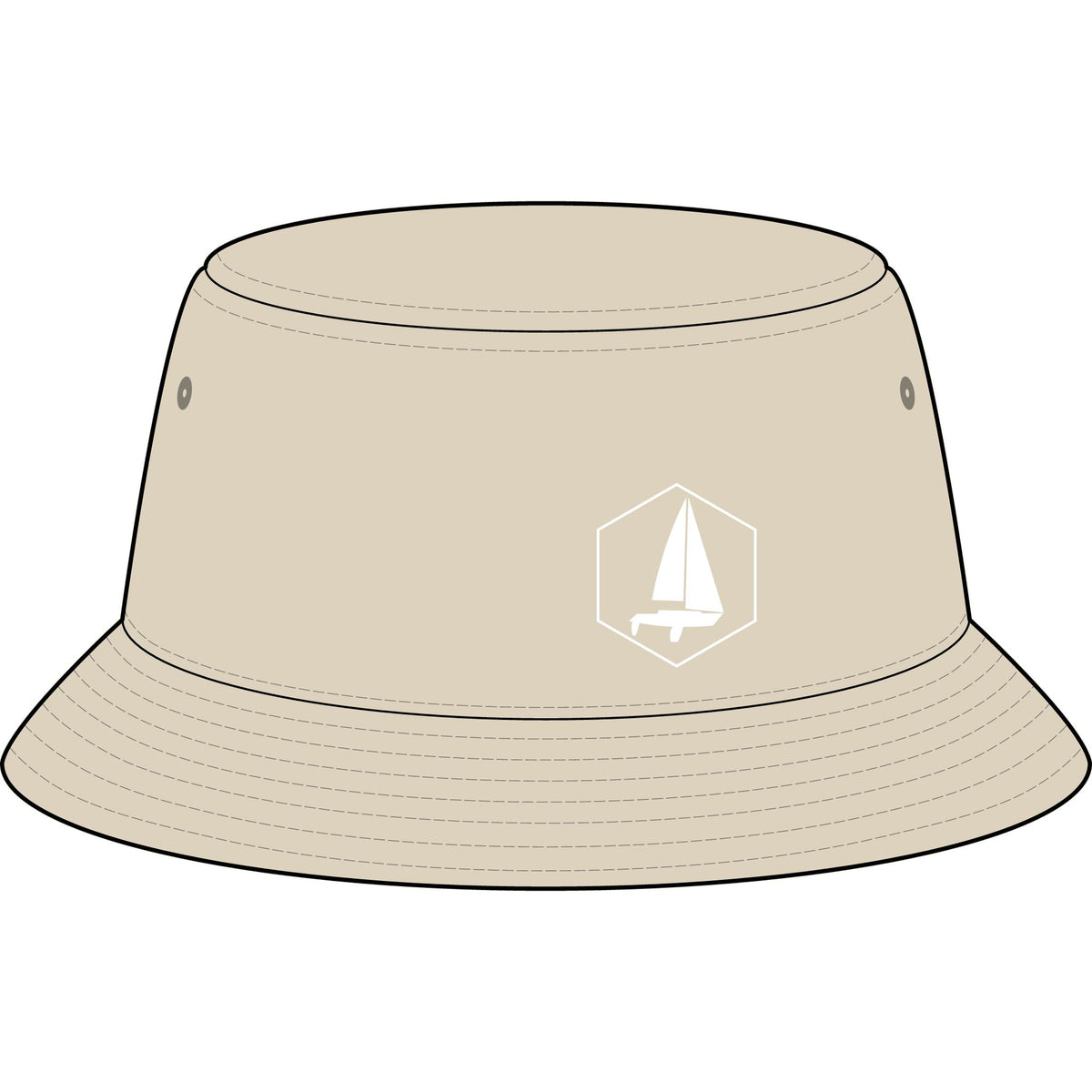 Sailboat Emblem - Nylon Bucket Hat