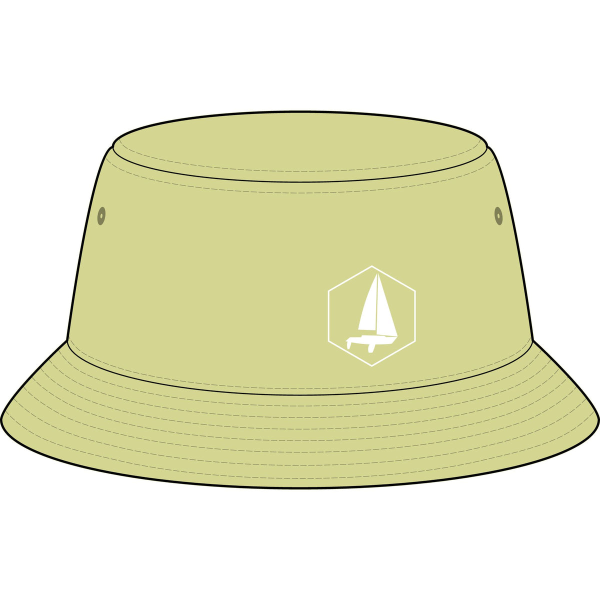 Sailboat Emblem - Nylon Bucket Hat