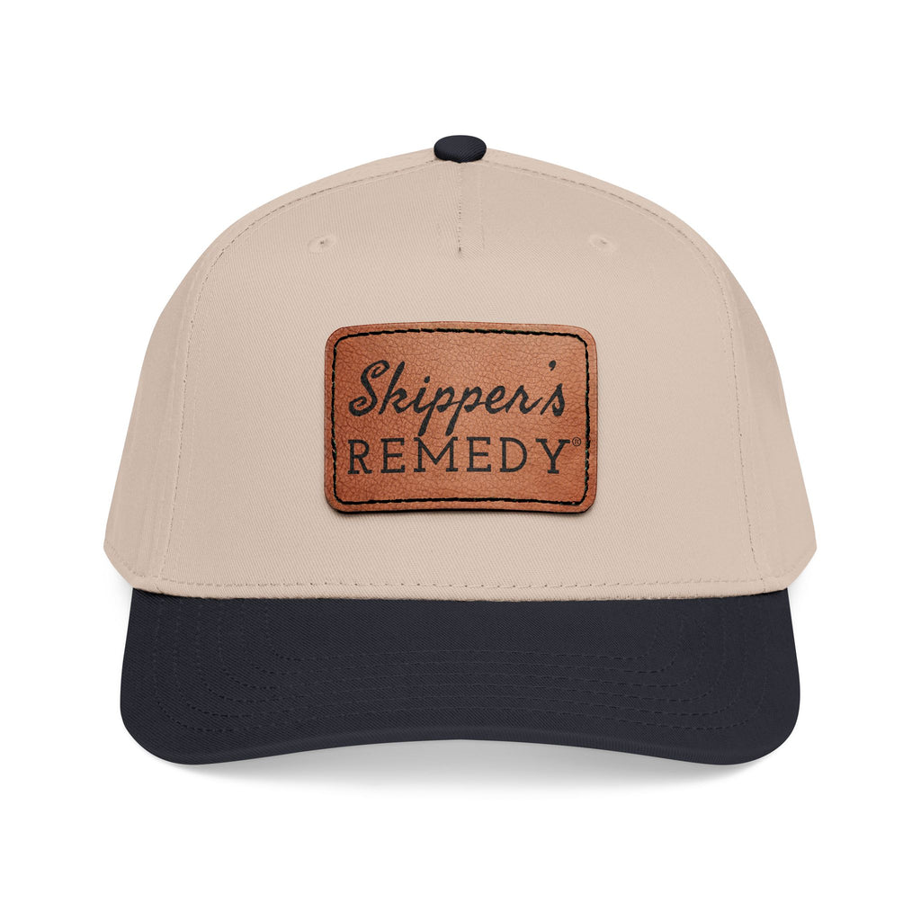 Mid Profile Baseball Cap with Leather Patch