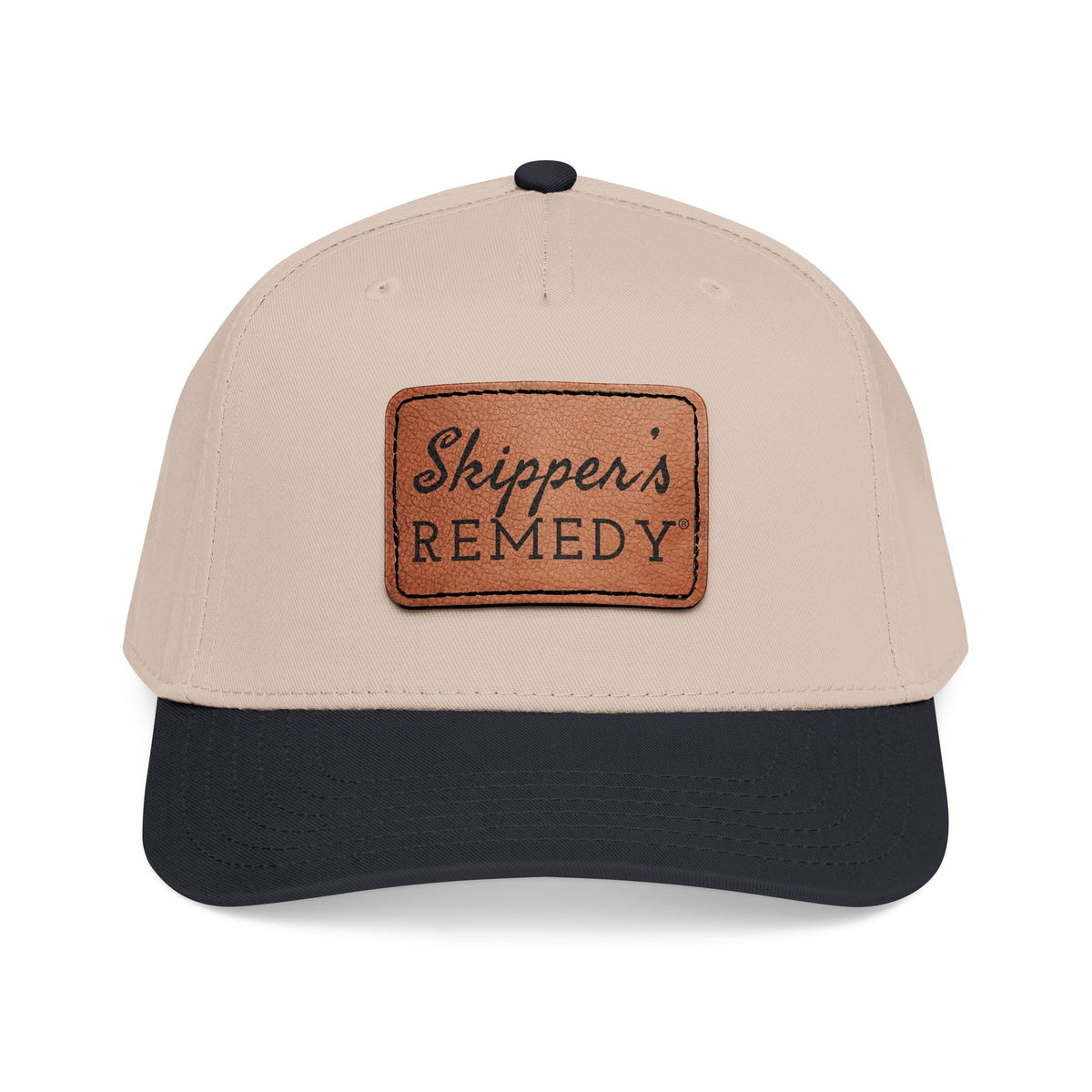 Mid Profile Baseball Cap with Leather Patch