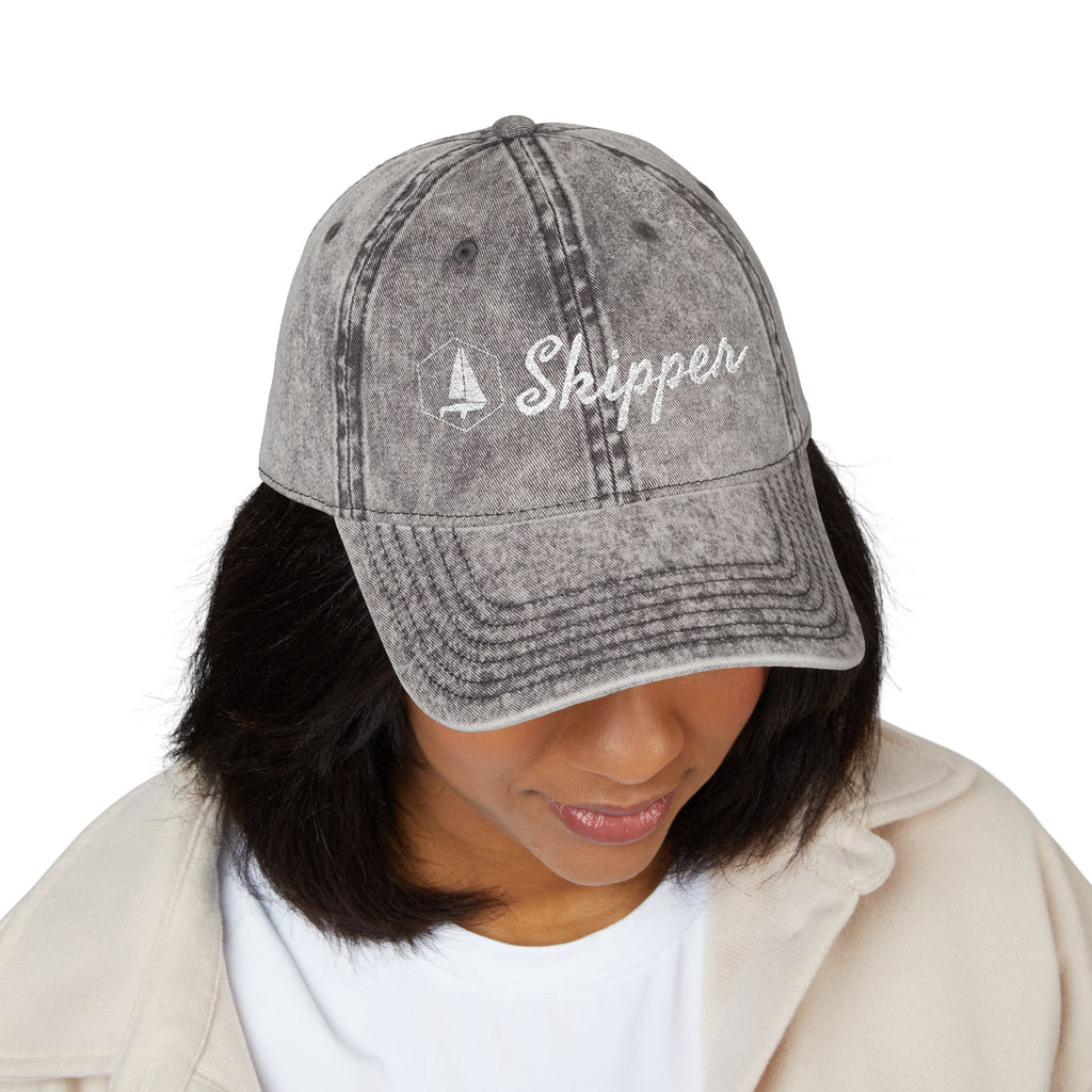 “Skipper” Embroidered Vintage Cap