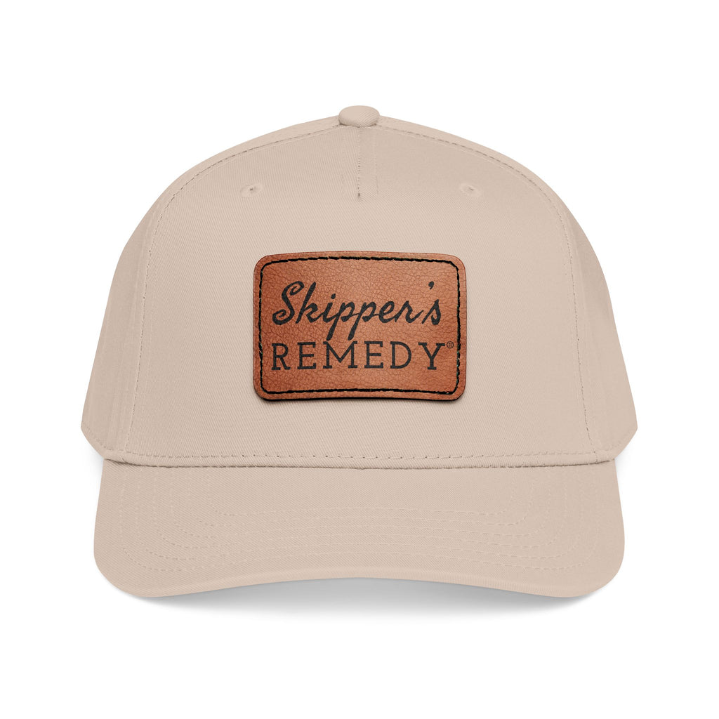 Mid Profile Baseball Cap with Leather Patch