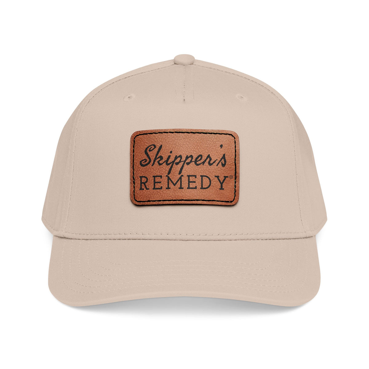 Mid Profile Baseball Cap with Leather Patch