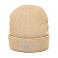 Embroidered Ribbed Knit Beanie