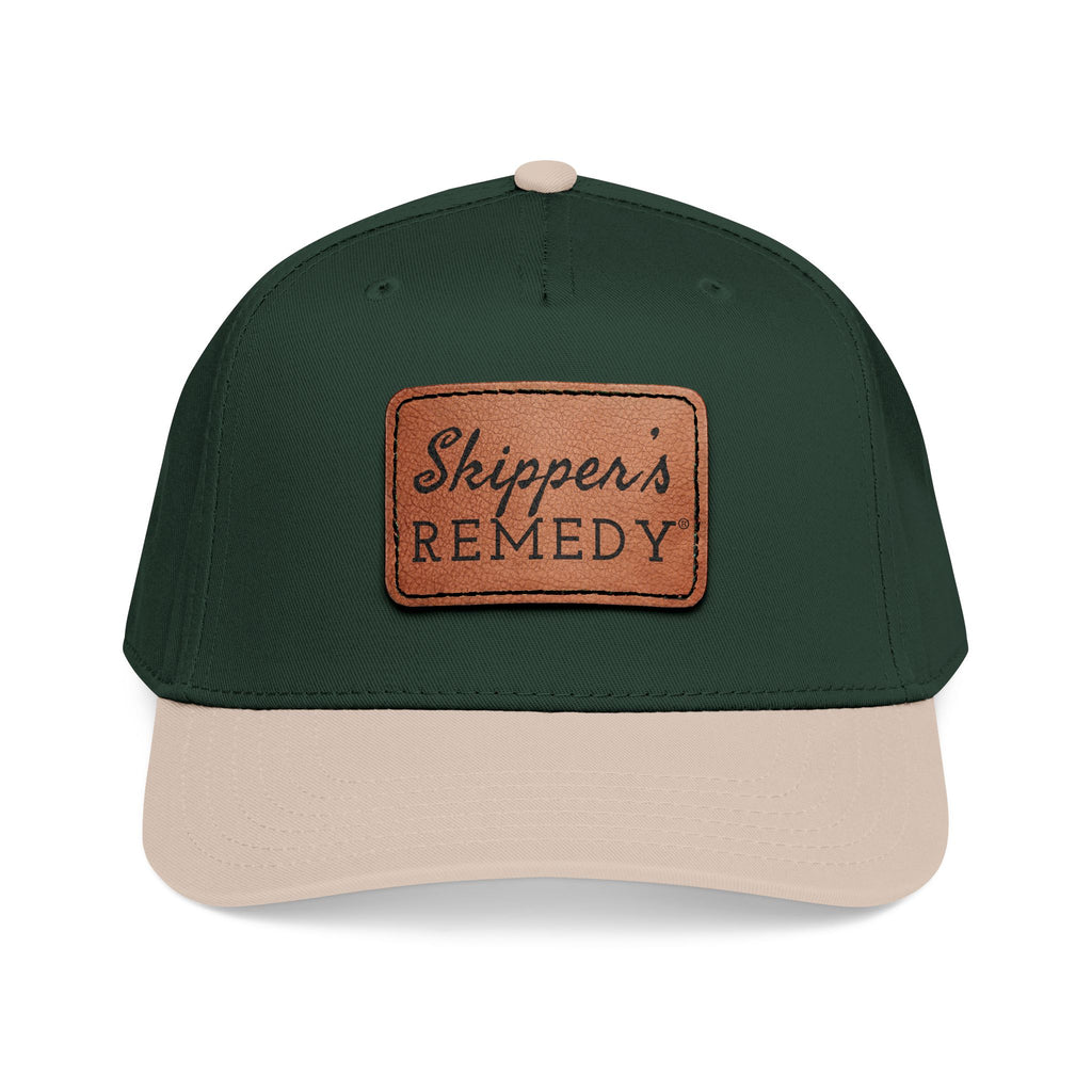 Mid Profile Baseball Cap with Leather Patch