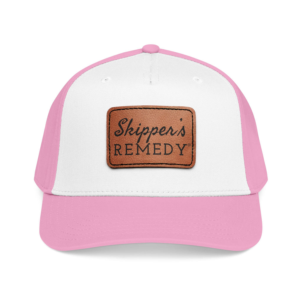 Mid Profile Baseball Cap with Leather Patch