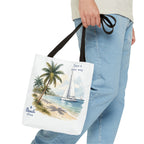 Beach Sailboat Tote Bag - Personalizable