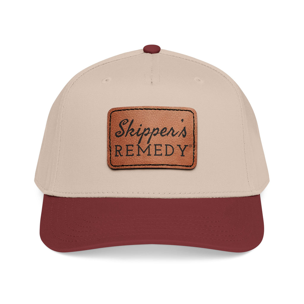 Mid Profile Baseball Cap with Leather Patch