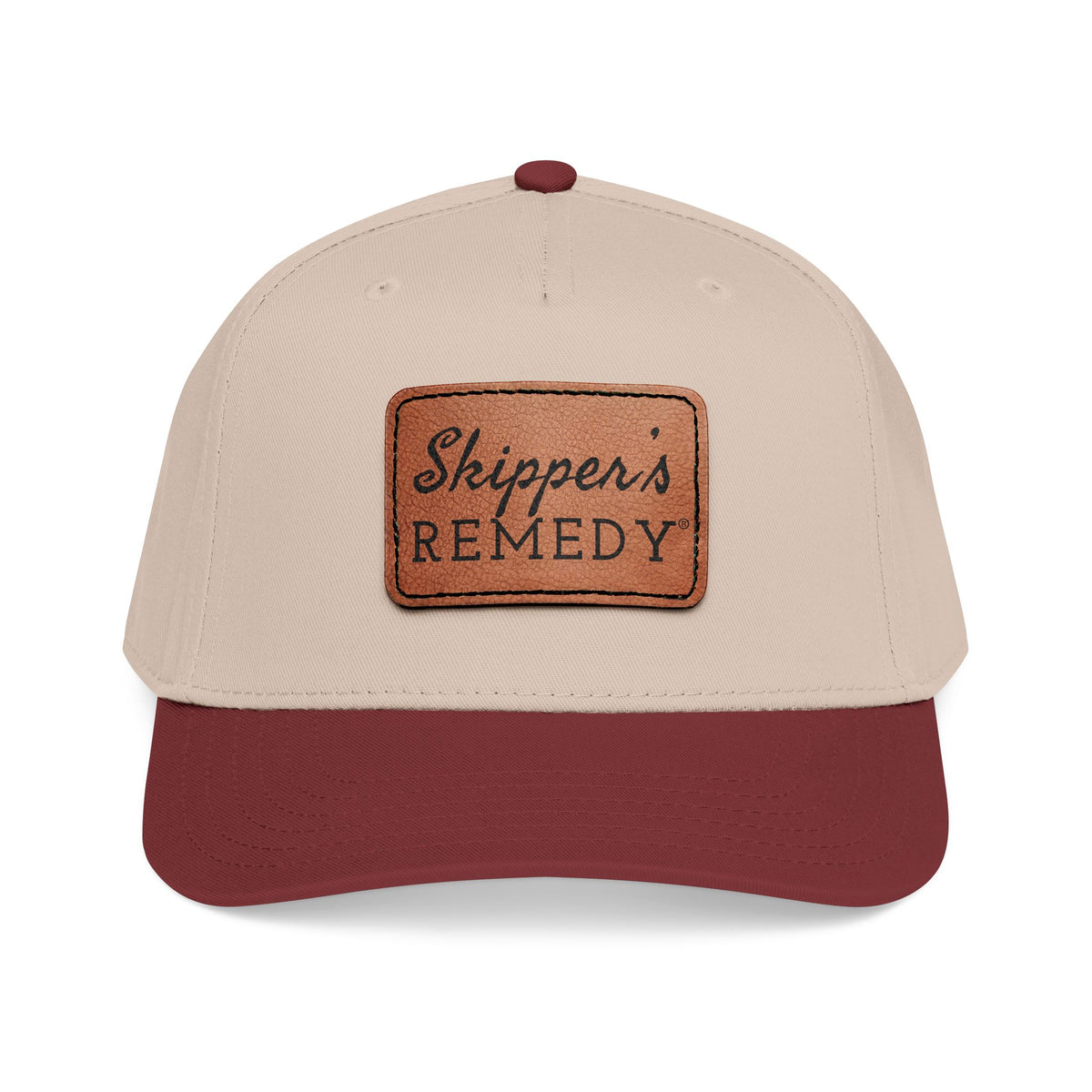 Mid Profile Baseball Cap with Leather Patch