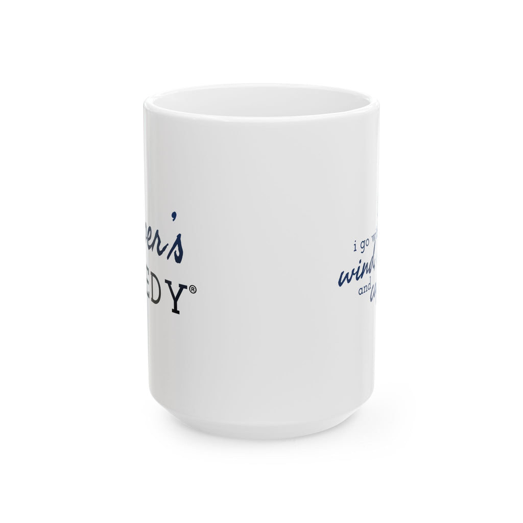 I go with the flow... Wind, Current, and Caffeine - 11oz/15oz Ceramic Coffee Mug