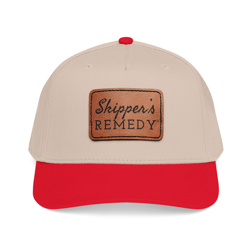Mid Profile Baseball Cap with Leather Patch