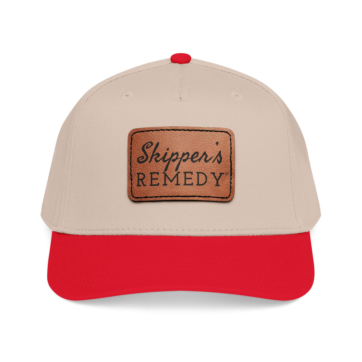 Mid Profile Baseball Cap with Leather Patch