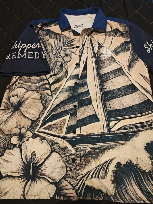 Skipper's Remedy Aloha sailboat - Unisex button shirt
