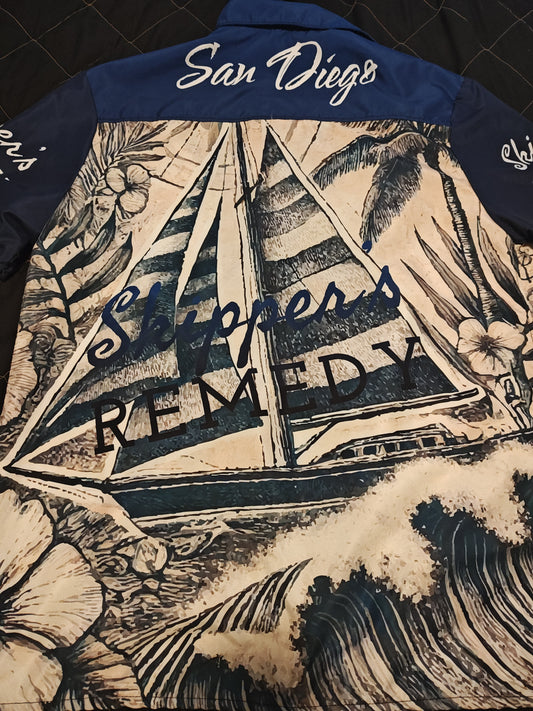 Skipper's Remedy Aloha sailboat - Unisex button shirt