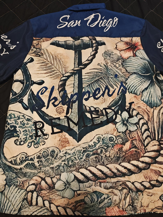 Skipper's Remedy Aloha anchor - Unisex button shirt