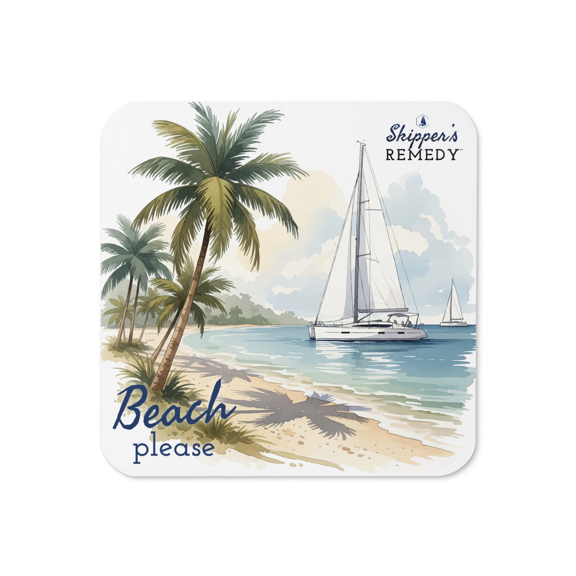 Cork-back coaster (Beach please)