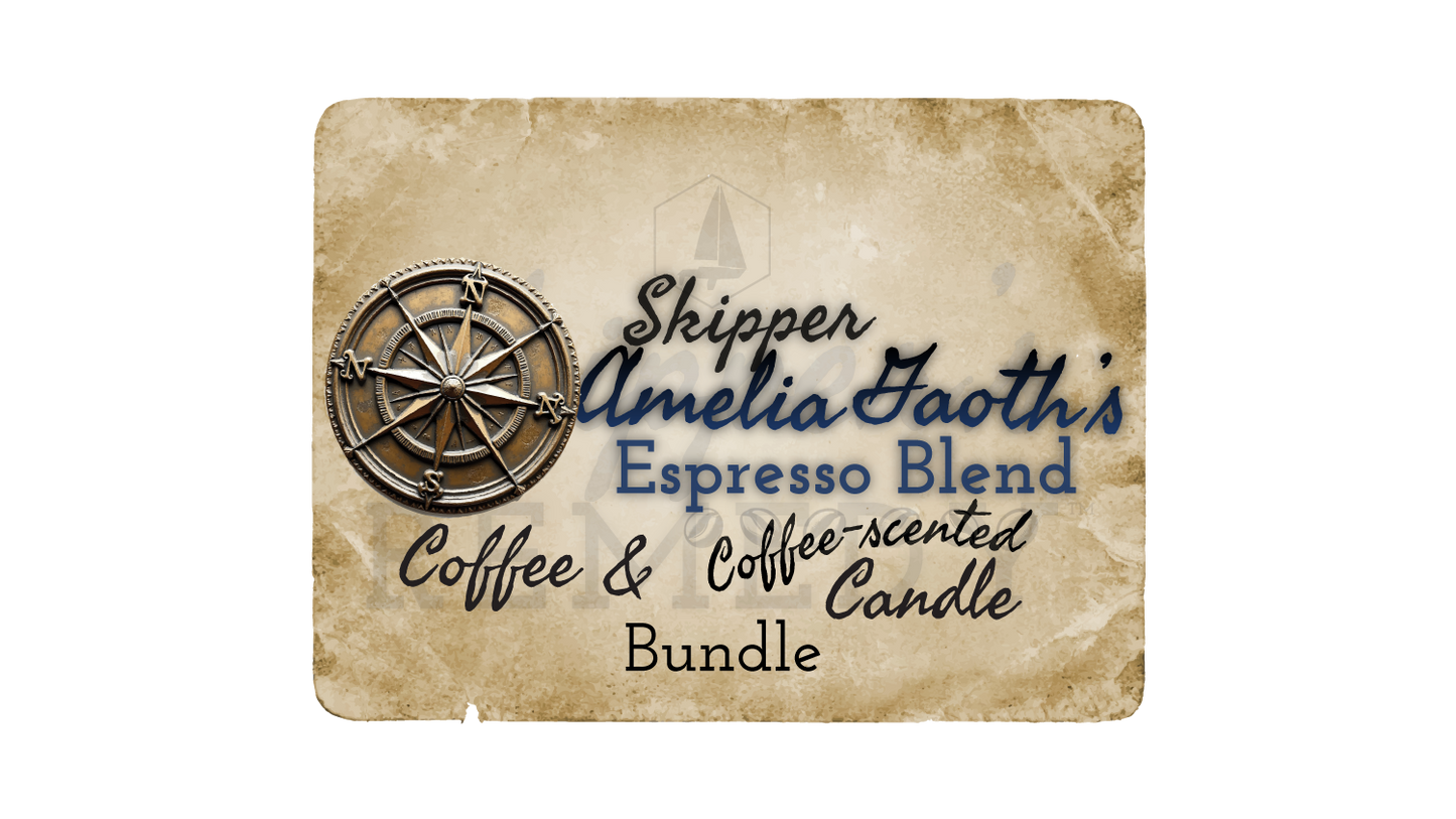 Skipper Amelia Gaoth's Espresso Blend: Coffee and Coffee-scented Candle Bundle