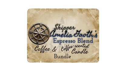 Skipper Amelia Gaoth's Espresso Blend: Coffee and Coffee-scented Candle Bundle