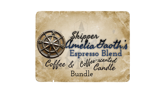 Skipper Amelia Gaoth's Espresso Blend: Coffee and Coffee-scented Candle Bundle