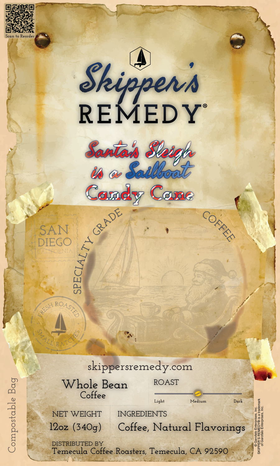 Santa's Sleigh is a Sailboat - Candy Cane