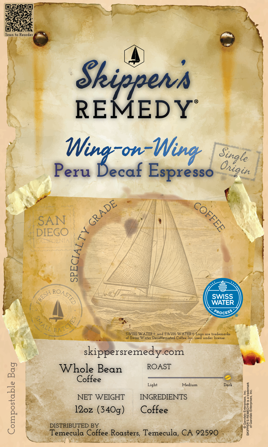 Wing-on-Wing Peru Decaf Espresso